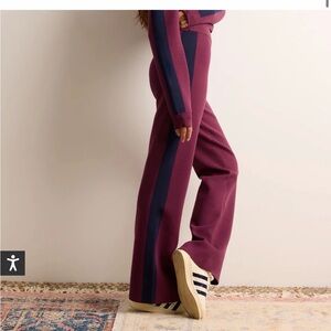 Spiritual Gangster Women's Maroon and Dark Blue Joggers